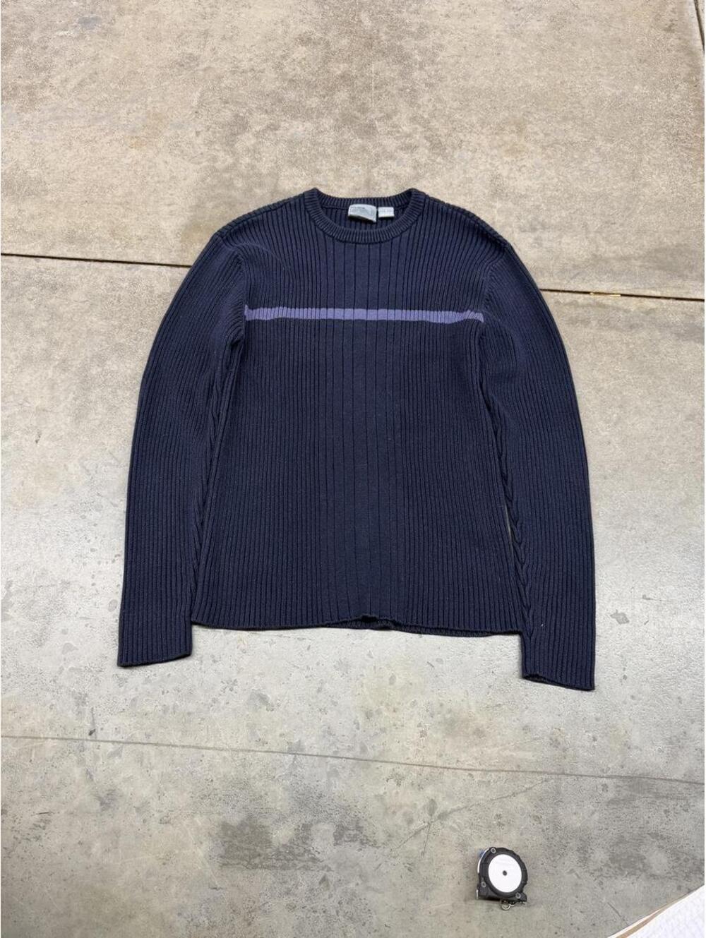 vintage aeropostale navy and blue striped sweater size large